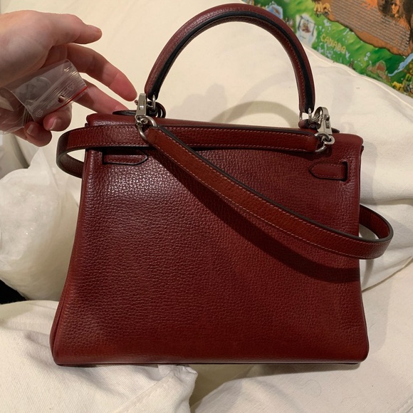 🟥Sold🟥Hermes Kelly 25 in luxe Burgundy color PHW - Picture 7 of 16